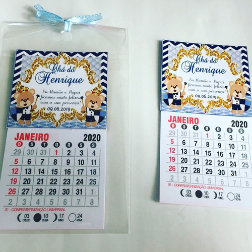 10 Centros De Mesa Mini Bolo E 50 Mini Calendários Imã