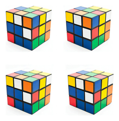 Kit 4 Cubo Magico Grande Infantil 3x3x3 5cm Atacado