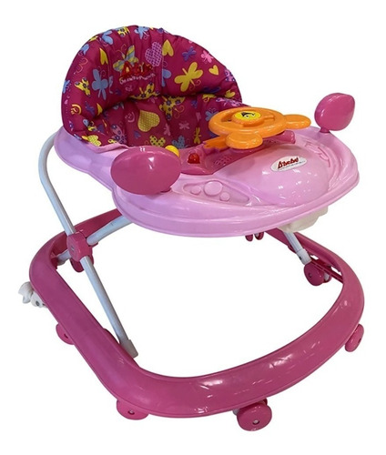 Andadera D Bebe Piccola Musical 8 Llantas Color Rosa Rosa