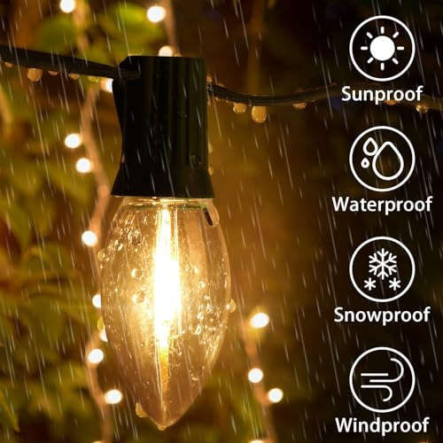 Luces De Cuerda De Navidad C9, 100ft, Conectables, Clar...