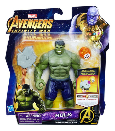 Boneco Marvel Vingadores Hulk Com Joia Hasbro E0563