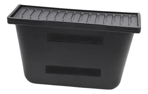 Caja De Almacenamiento Negra 45 Litros - Plástico Reciclado, Resistente, Tapa, UK