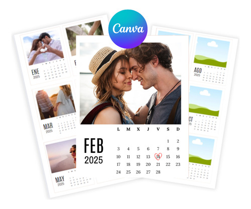 Calendario Polaroid 2025 Plantilla Editable En Canva. Digita