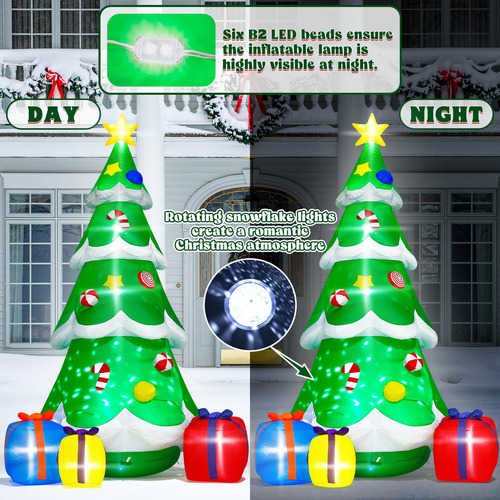 Árbol De Navidad Inflable 3.66 Metros Con Cajas Decorativas