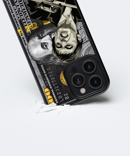 Funda Tony Montana Caracortada Scarface Dolar 100 Negro Negro Iphone 12 Pro Max