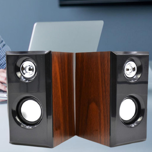 2x Altavoces De Madera Altavoces De Escritorio Usb De Alto