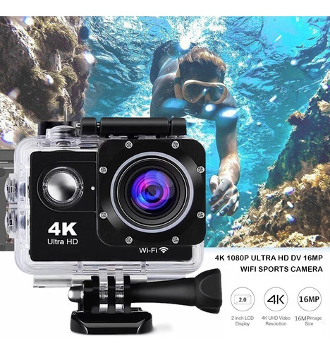 Imagem 10 de 10 de Kit Câmera Esportiva Sport 4k Prova D'água + 32gb + Bateria