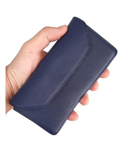 Funda Estuche Cuero Para Zte Blade A54 - Horizontal Premium Azul Zafiro Horizontal Sin Nada Atras Para Guardar El Celular Sin Nada Puesto
