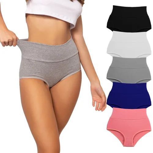 Kit 5 Calcinhas Hot Pants Em Cotton Lingerie Feminina