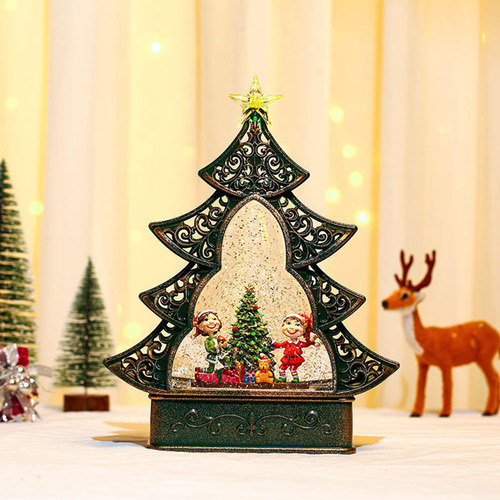 Caja Musical De Navidad Con Luces Brillantes Y Duende