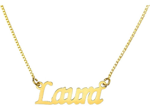 1 Colar De Nome Laura, Banhado Ouro 18k, Semijoia, Atacado