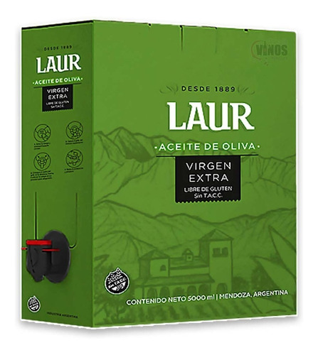 Aceite De Oliva Laur Bag In Box 5 Litros Caja X2 Unidades