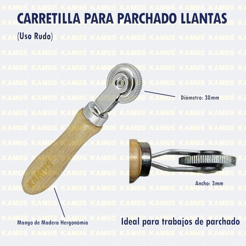Imagen 2 de 5 de Carretilla Mango Madera Para Parchado De Llantas 11/2 X 1/4