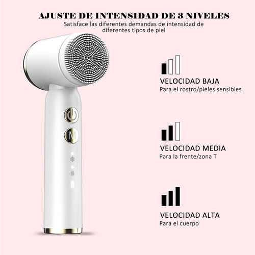 Cepillo Facial Cepillo Eléctrico Recargable Con 6 Cabezales
