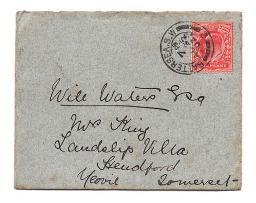 Sobre De Correo De Inglaterra 1902 Estampilla Rey Eduardo