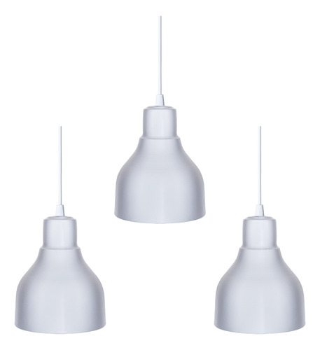 Pack X3 Lampara Colgante Industrial Campana En Aluminio