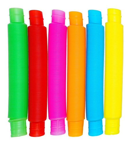 Imagen 2 de 7 de Tubo Pop It Plegable Antiestrés Sensorial Estirable 12pzs
