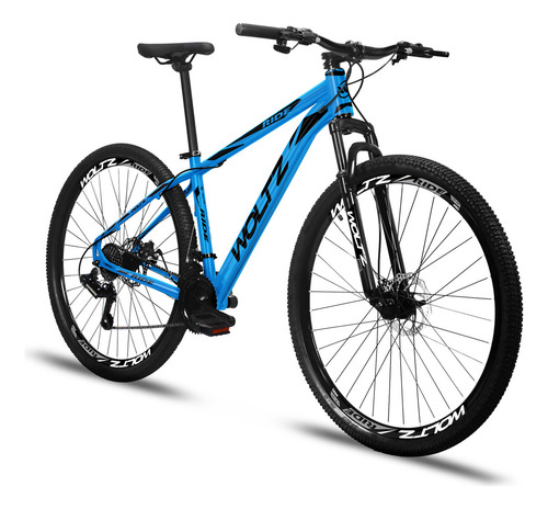 Bicicleta Aro 29 Woltz Ride 21v Câmbio Shimano Freio A Disco Cor Azul Tamanho Do Quadro 15