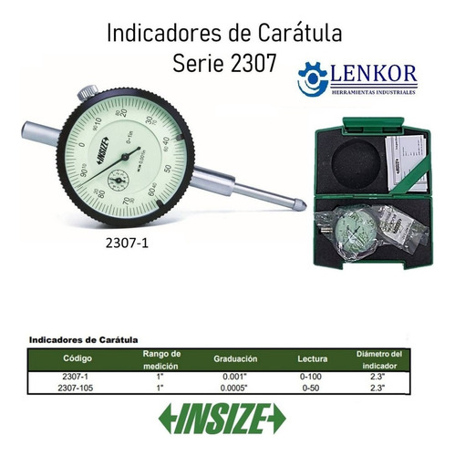 Reloj Indicador De Carátula 1 Pulgada Insize