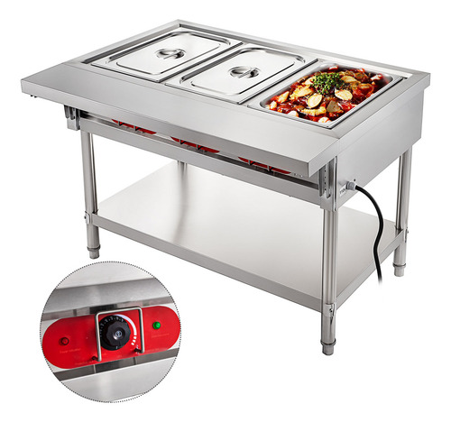 Vevor Calentador De Alimentos Comercial Chafer Bufetera 18l
