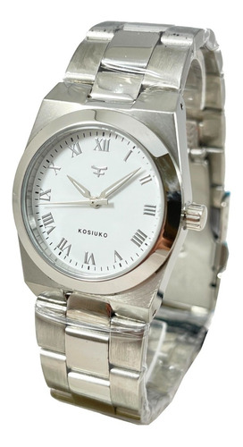 Reloj Kosiuko Mujer Acero 316 Plateado Fdo Blanco 846a-911