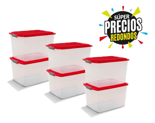 Cajas Plastica Organizadora Colbox 42 Lts. Colombraro 6 Unid