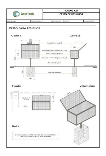 Cesto De Residuos Reglamento Barrio Santo Tomas