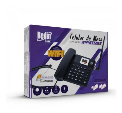Celular De Mesa Bedin Sat 5 Bandas 3g Wi-fi E Roteador Bdf12