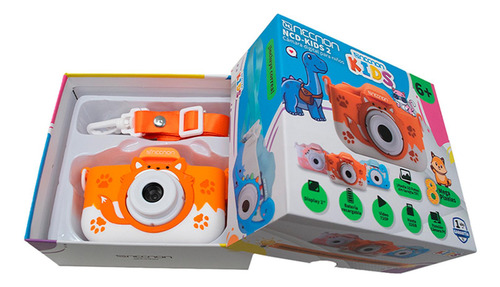 Camara Digital Kids Necnon Ncd-kids2 8mp Zoom 4x 30fps Zorro Naranja