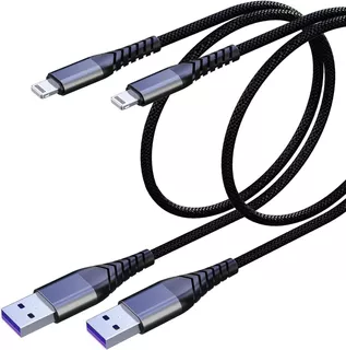 Combo De 2 Cables Carga Para iPhone 5 6 7 8 9 10 11 12 2 Mts