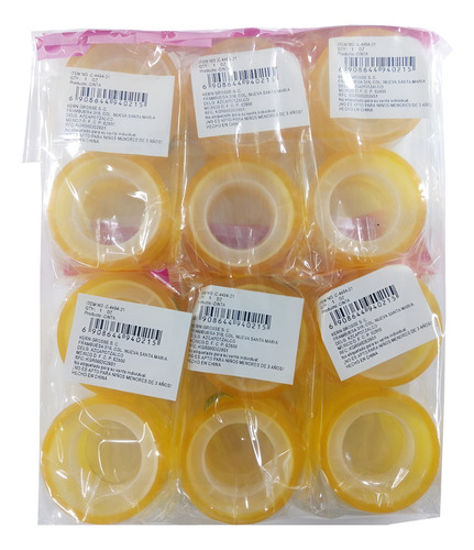48 Rollos 12 Mm X 10 Mt De Cinta Adhesiva Semi Transparente