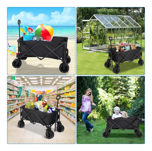 Carro Plegable Reforzado Carrito Compras Mascota Playa Carga