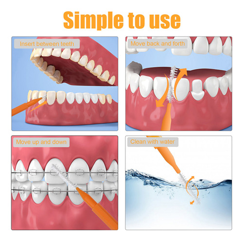 100 Piezas De Hilo Dental Interdental Para Limpieza Bucal De