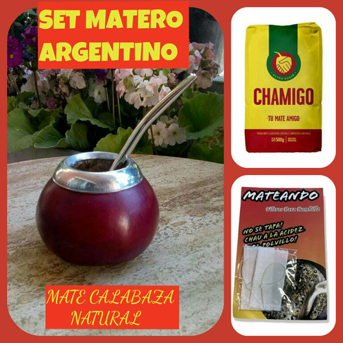 Super Promo!mate Calabaza Natural+bombilla+yerba500gr+filtro