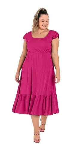 Vestido Plus Size Gordinha Festa Madrinha Casamento Midi