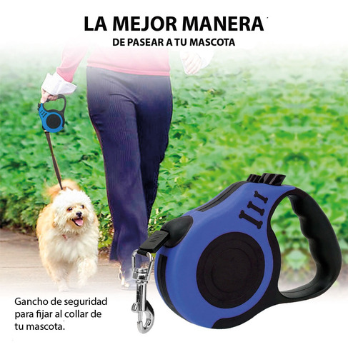 Correa De 3 Metros Retractil Para Perros Y Mascotas