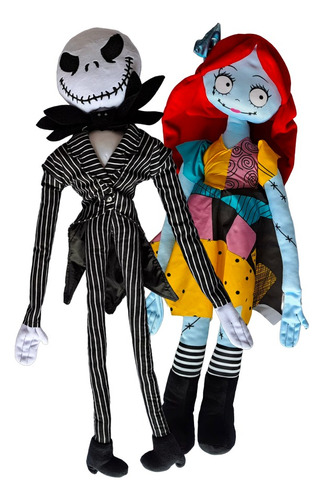Pareja Peluches Jack Y Sally Skellington Halloween 60cm 