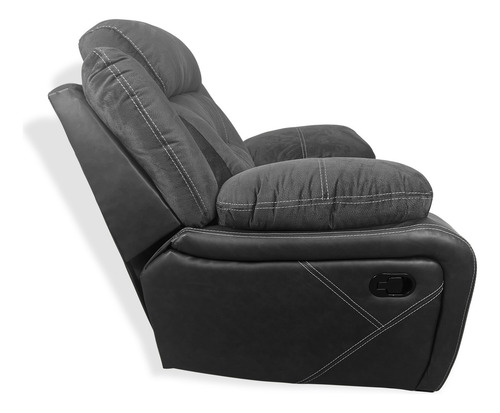 Sillón Reclinable Reposet Sofá Individual Para Hogar Moderno Color Gris