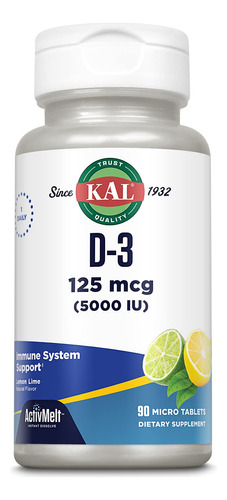 Kal Vitamina D-3 5000 Iu Activmelt, Disolucin Instantnea, Sa
