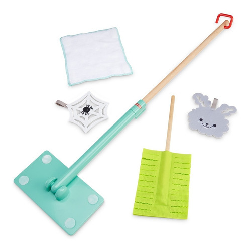 Imagem 4 de 10 de Kit Limpeza Infantil Brinquedo Rodo Espanador Fisher Price