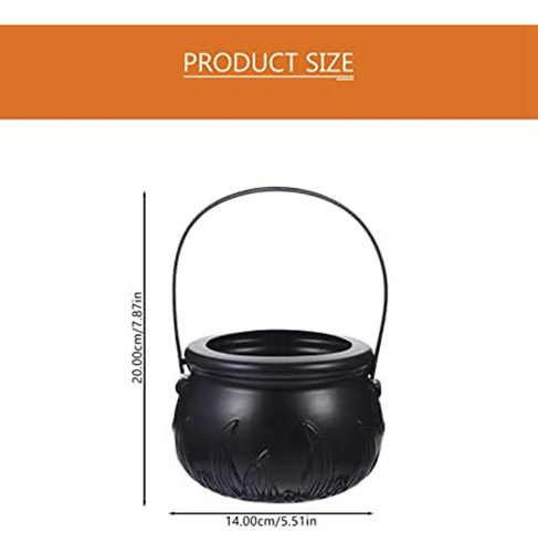 Hervidor De Brujas De Plástico Con Forma De Caldero Negro Pa