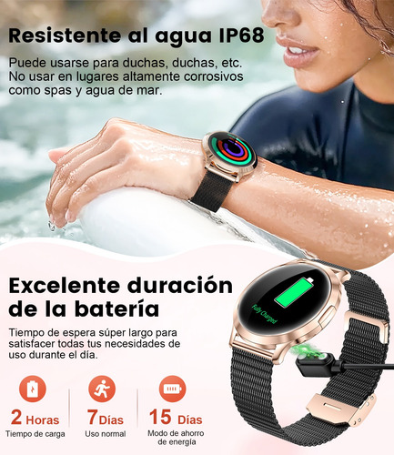 Lige Smartwatch Mujer Fv16-a Rosa 1.43 Hd Llamada Bluetooth Impermeable 100+ Modos Deportivos Para iPhone Andriod