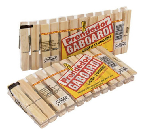 Prendedor De Roupa Gaboardi Madeira C/12 Unidades