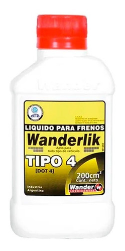 Liquido De Freno Wander Dot 4 Wanderlik 200cc Sia++