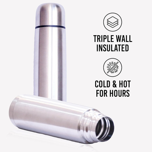 Termo De Acero Inoxidable | Bpa Libre, Triple Pared | 500 Ml