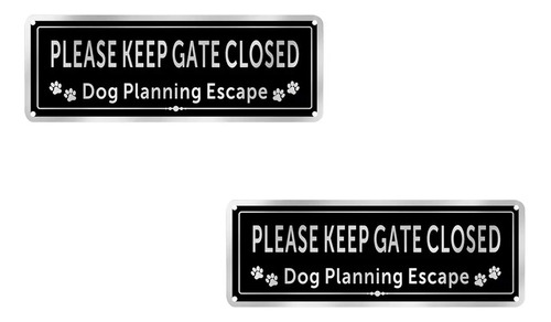 2 Letreros Con Texto «please Shut The Gate» Para Perros, Imp