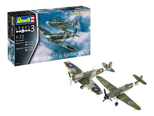 Set de combate Bf109 G-10 y Spitfire Mk.V - 1/72 - Revell 03710