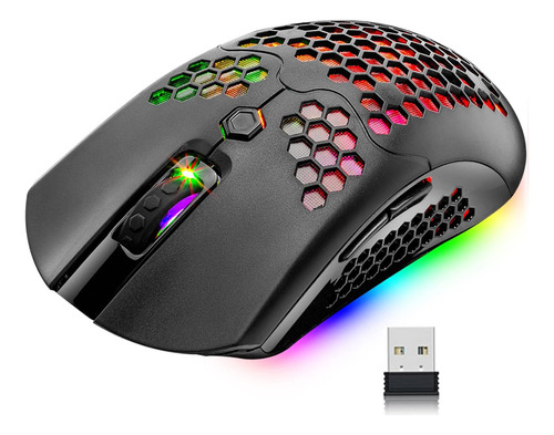 Mouse Gamer Pixart Honeycomb Rgb Light Negro