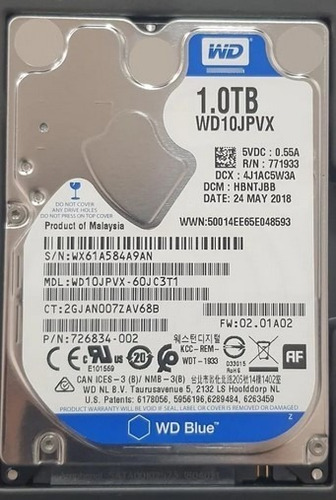 Disco Duro Interno Para Laptop 1tb Perfecto Estado.