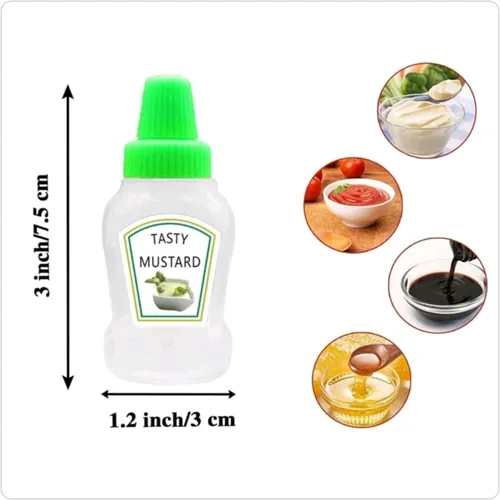 2 Mini Botellas Dispensadoras De Salsa Con Tapa Verde